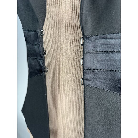 Bebe Satin Waisted Jacket Size 4 Black Polyester Blend - Picture 4 of 16